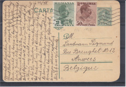 Familles Royales - Roumanie - Carte Postale De 1937  - Entier Postal - Expédié Vers La Belgique - Briefe U. Dokumente