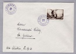 Schweiz Soldatenmarken II W.K. 1940 Brief  "FL.KP.21" - Documenten