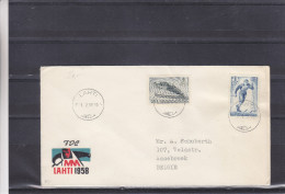 Sports - Ski Nordique - Saut - Finlande - Lettre De 1958 - Oblitération Lahti - Valeur 14 Euros - Storia Postale