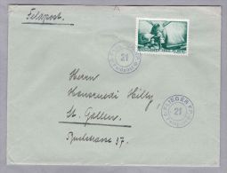 Schweiz Soldatenmarken II W.K.1940 Brief  "FL.KP.21" - Documenten