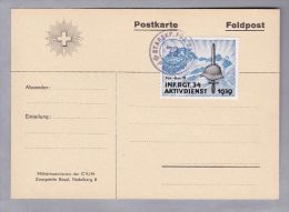 Schweiz Soldatenmarken II W.K. 1939 Karte  "INF.RGT.34" - Dokumente