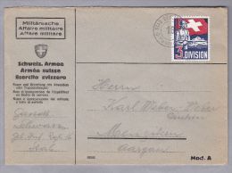 Schweiz Soldatenmarken II W.K. Brief "3 DIVISION" - Cartas & Documentos