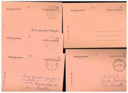 B013 - 5 Cartes 125 Françaises (1 Neuve, 4 Oblitérées) - Addr. Chang.