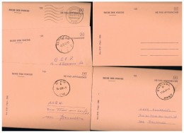 B015 - 5 Cartes 125 Françaises (1 Neuve, 4 Oblitérées) - Avis Changement Adresse