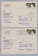 Schweiz Soldatenmarken 1939 II W.K.- 2 Briefe 1988-11-15  "MOT.SAP.KP.3" - Documenten