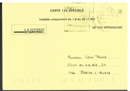B024 - Carte 125 Spéciale (jaune) Française Oblitérée - Aviso Cambio De Direccion