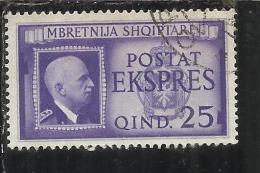 ALBANIA 1940 ESPRESSO VITTORIO EMANUELE III 25 Q TIMBRATO USED - Albanie