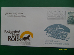 Annullo Speciale OSTERREICH GALTUR Tirol Wintersportplatz Luftkurort  1609 Uber 100 Jahre Mit Der Post Nach Galtur - Storia Postale