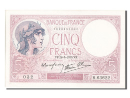 Billet, France, 5 Francs, 5 F 1917-1940 ''Violet'', 1939, 1939-09-28, NEUF - 5 F 1917-1940 ''Violet''