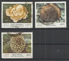 INDIA 2001 - CORALS - 3 DIFFERENT - OBLITERE USED GESTEMPELT USADO - Gebruikt