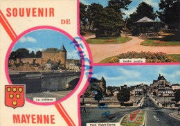 53 - MAYENNE -  SOUVENIR  PONT NOTRE DAME - JARDIN PUBLIC- LE CHATEAU - Mayenne