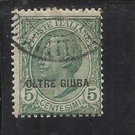 OLTRE GIUBA 1925 SOPRASTAMPATO D´ITALIA ITALY OVERPRINTED 5 CENT. TIMBRATO USED OBLITERE' - Oltre Giuba