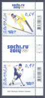 New Neu Slovenia Slovenie Slowenien 2014 Olympic Games Sochi Olympische Spiele; Hockey; Ski Jumping Set + Label MNH - Hiver 2014: Sotchi