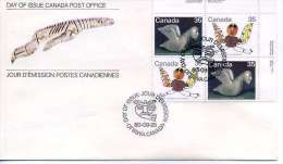 FDC CANADA Sculpture Et Peinture Inuite  Y&T: 747-8  Scott: 868-9 - Indiani D'America