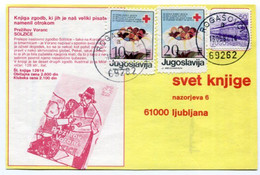 YUGOSLAVIA 1987 Commercial Postcard With Red Cross Week 10d And 20d Tax.  Michel ZZM 129, 134 - Charity Issues