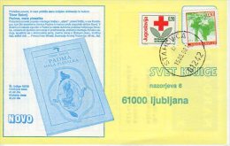 YUGOSLAVIA 1990 Commercial Postcard With  Red Cross Week 0.20d Tax Perforated 12½.  Michel ZZM 178A - Wohlfahrtsmarken