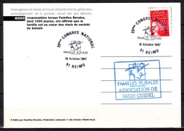 CP 35eme CONGRES NATIONAL  Familles Rurales 18 Oct 1997 51 REIMS   Cachet ASSOCIATION  56520 GUIDEL - Brieven En Documenten