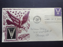US, 1942 FDC - "Win The War" Stamp Issue, 7-4-1942 First Day Of Issue - 1941-1950