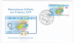 Polynésie Française / Tahiti - Enveloppe Premier Jour - 20 Janvier 2014 / Nouveaux Billets De Banque - Briefe U. Dokumente