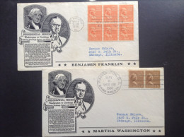 US, 1938 FDCs (x2) - Presidential Series Ordinary Postage Issues Of 1938-39 - 1851-1940