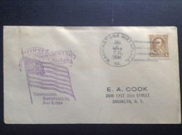 US, 1934 FDC - First Independence Day, 7-4-1776, Washington's Birthplace, VA. 7-4-1934 - 1851-1940