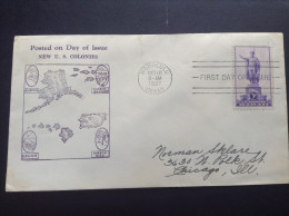 US, 1937 FDC - New U.S. Colonies,  First Day Of Issue - 1851-1940