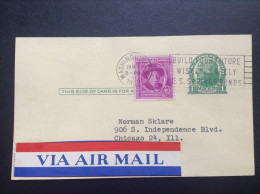 US, 1949 Stamped Postal Card, Air Mail - 1941-60