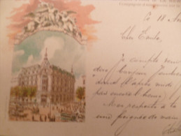 CPA Pub Paris. Précurseur 1900.TP Type Sage Au Dos Dont 1 Décollé. Immeuble à Paris De La New York Compagnie D'assurance - Otros & Sin Clasificación