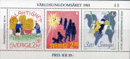 Jahr Der Jugend 1985 Schweden Block 13 ** 4€ Anteilnahme Frieden Entwicklung Hojita M/s Youth Bloc UNO Sheet Bf Sverige - Blocs-feuillets