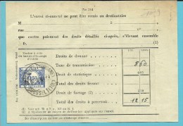 Dokument " Contre Paiement Des Droits De Douane" Met TX 48 Met Stempel BRUXELLES 1 (DOUANE) / BRUSSEL 1 (TOL) - Brieven En Documenten