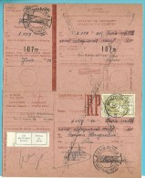 884 (U.P.U.) Op Ontvangkaart/Carte-récépissé Met Stempel BRUXELLES Met Stempel RETOUR / IMPAYE - Brieven En Documenten