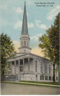 Greenville SC South Carolina, First Baptist Church, Architecture, C1900s Vintage Postcard - Greenville