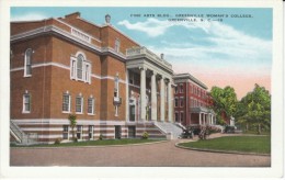 Greenville SC South Carolina, Fine Arts Building Greenville Woman's College Campus, C1920s/30s Vintage Postcard - Greenville