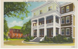 Anderson SC South Carolina, Anderson County Hospital, C1930s/40s Vintage Postcard - Anderson