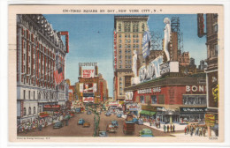 Times Square By Day New York CIty NY 1953 Linen Postcard - Time Square