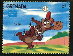 (321) Disney - Chipmunk Playing Baseball - Disneyworld