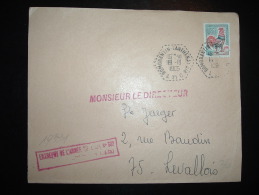 LETTRE TP COQ DE DECARIS 0,30F OBL.HEXAGONALE TIRETEE 19-10-1965 ROMORANTIN-LANTHENAY AIR (41 LOIR ET CHER) + GRIFFE - 1962-1965 Cock Of Decaris