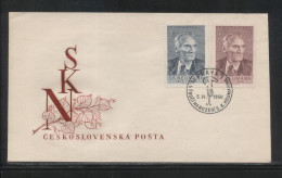 CZECHOSLOVAKIA FDC 1950 75TH BIRTH ANNIV STANISLAW KOSTKA NEUMANN SET OF 2 WRITER POER AUTHOR NOVELIST - FDC