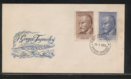 CZECHOSLOVAKIA FDC 1950 10TH DEATH ANNIV JOSEF GREGOR TAJOVSKY SET OF 2 POLITICIAN PRIME MINISTER - FDC