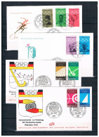 Olympiade 1972 München 4 Herrliche FDC 1968 + 1969 Coubertin Ersttagsstempel München Und Bonn Bund FDC - Sonstige & Ohne Zuordnung