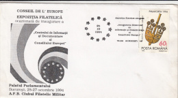 EUROPEAN COUNCIL PHILATELIC EXHIBITION, SPECIAL COVER, 1994, ROMANIA - Covers & Documents