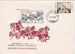 ROMANIAN STAMP'S DAY PHILATELIC EXHIBITION, PIONEERS STAMP, SPECIAL COVER, 1982, ROMANIA - Lettres & Documents