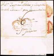 ALICANTE PREF. - VILLAJOYOSA PE 2R - CARTA CIRC. A S. FELIPE - PORTEO MANUS. 6 - ...-1850 Préphilatélie