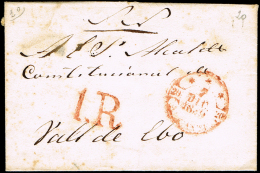 ALICANTE PREF. - VALL DE EBO - CARTA CIRC. A VALL DE EBO - PORTEO 1R - ...-1850 Préphilatélie