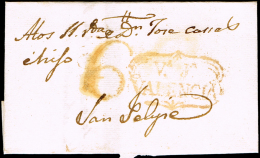 ALICANTE PREF. - VILLAJOYOSA PE 2 - CARTA CIRC. A JATIVA - PORTEO 6 - ...-1850 Prephilately