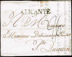 ALICANTE PREF. - ALICANTE P.E. 12 N - CARTA CIRC.  A FRANCIA 1790 - PORTEO 96 - ...-1850 Vorphilatelie