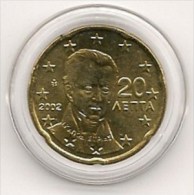 20 Centimes - 20 Cent - 20cts  Grèce 2002 UNC Pièce Neuve Sous Capsule !  Sans Lettre ! - Greece