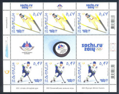 New Neu Slovenia Slovenie Slowenien 2014 Olympic Games Sochi Olympische Spiele; Hockey Ski Jumping Sheetlet With Tabs MS - Invierno 2014: Sotchi