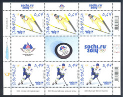 New Neu Slovenia Slovenie Slowenien 2014 Olympic Games Sochi Olympische Spiele; Hockey Ski Jumping Sheetlet With Tabs MS - Winter 2014: Sochi