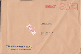 Denmark DANSKE BANK Registered Einschreiben Label 1980 Meter Stamp Cover Brief To BALLERUP (2 Scans) - Frankeermachines (EMA)